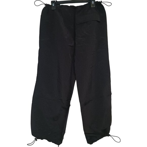 NEW Almost Famous Black Nylon Parachute Pants Toggle Joggers, Size L - Picture 14 of 16